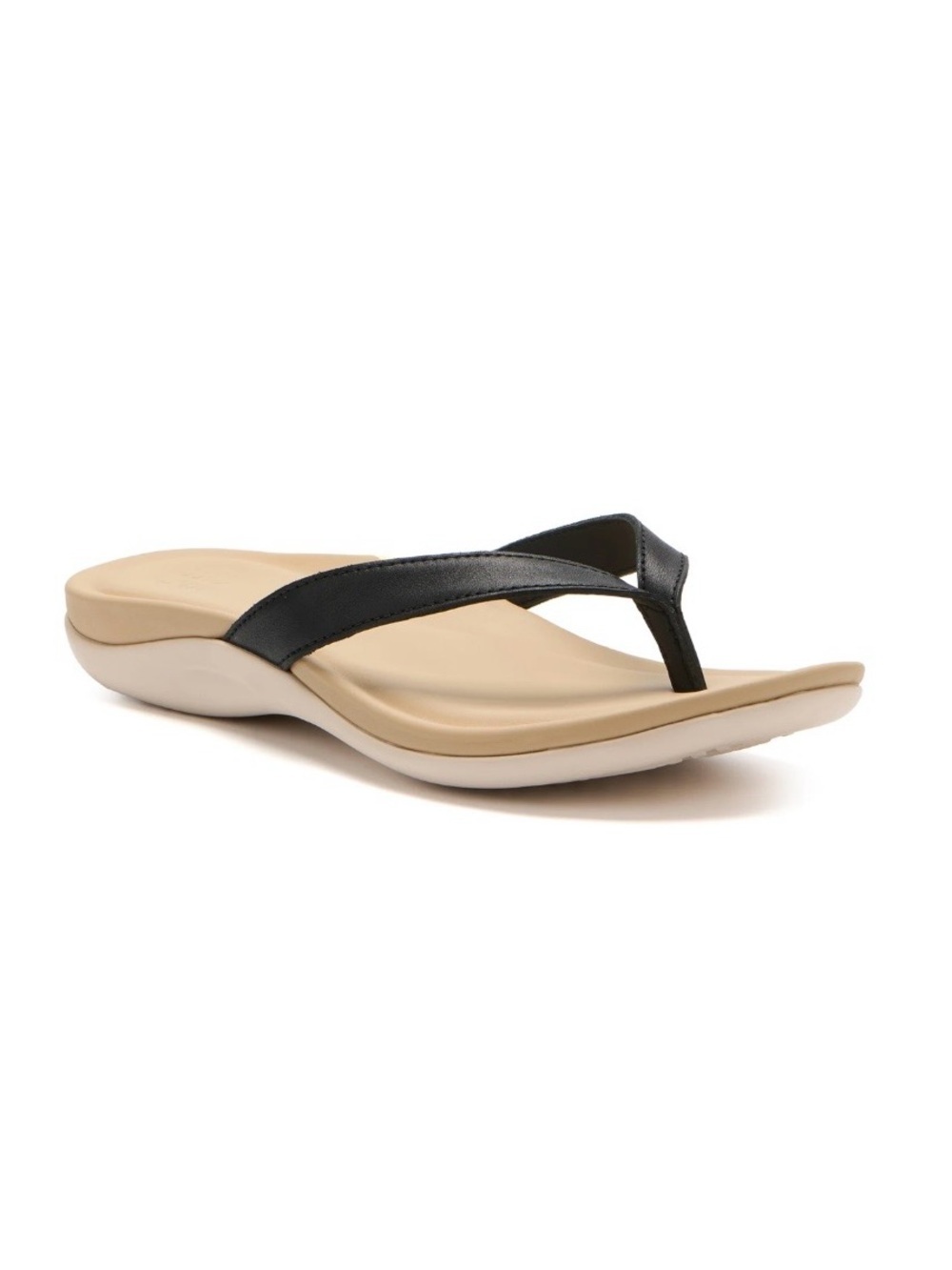 ABEO Oasis Flip Flop Black Leather Comfort Sandals Size 7.5